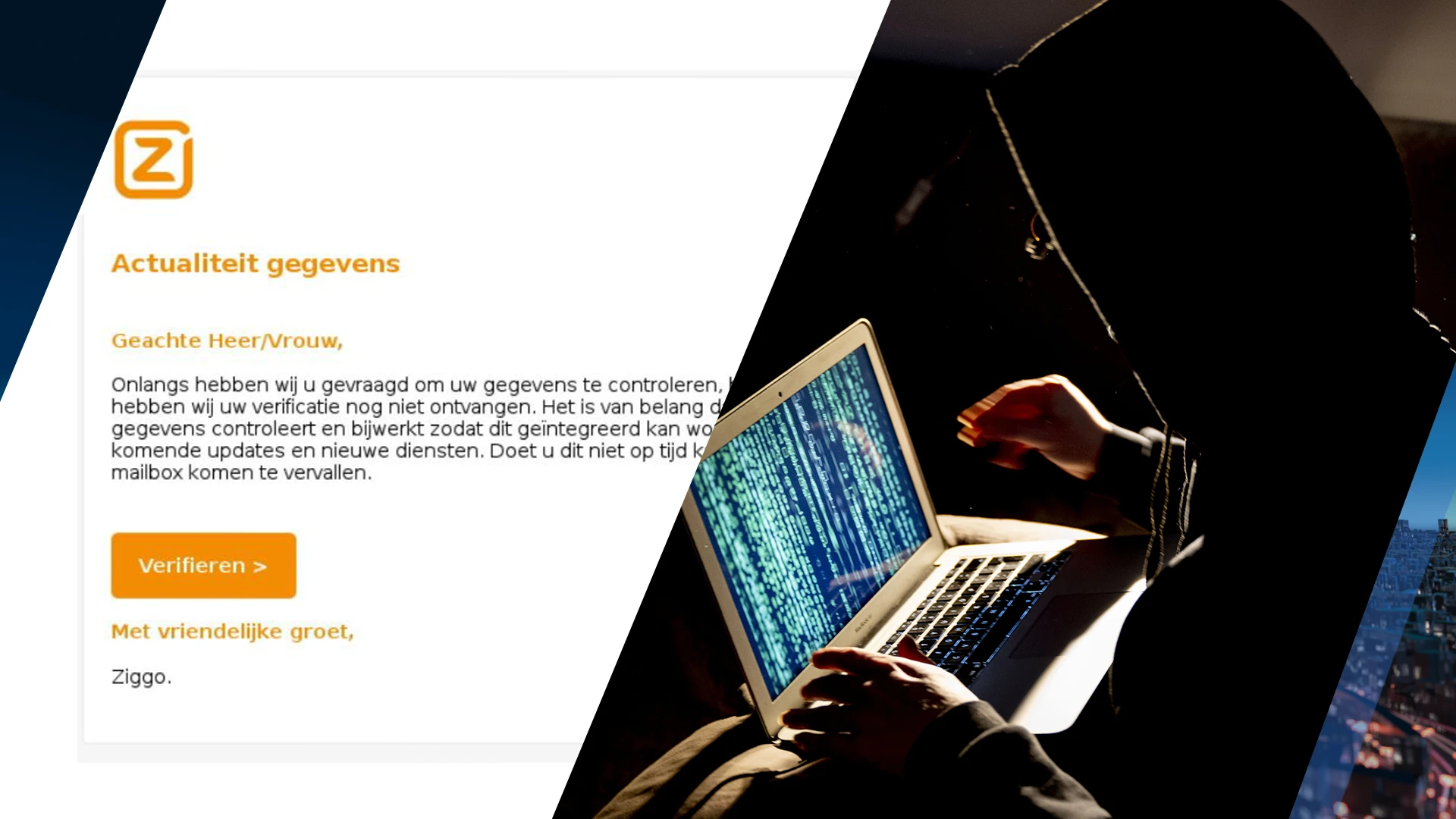 Ben jij klant bij Ziggo? Pas dan op voor deze nieuwe phishingmail