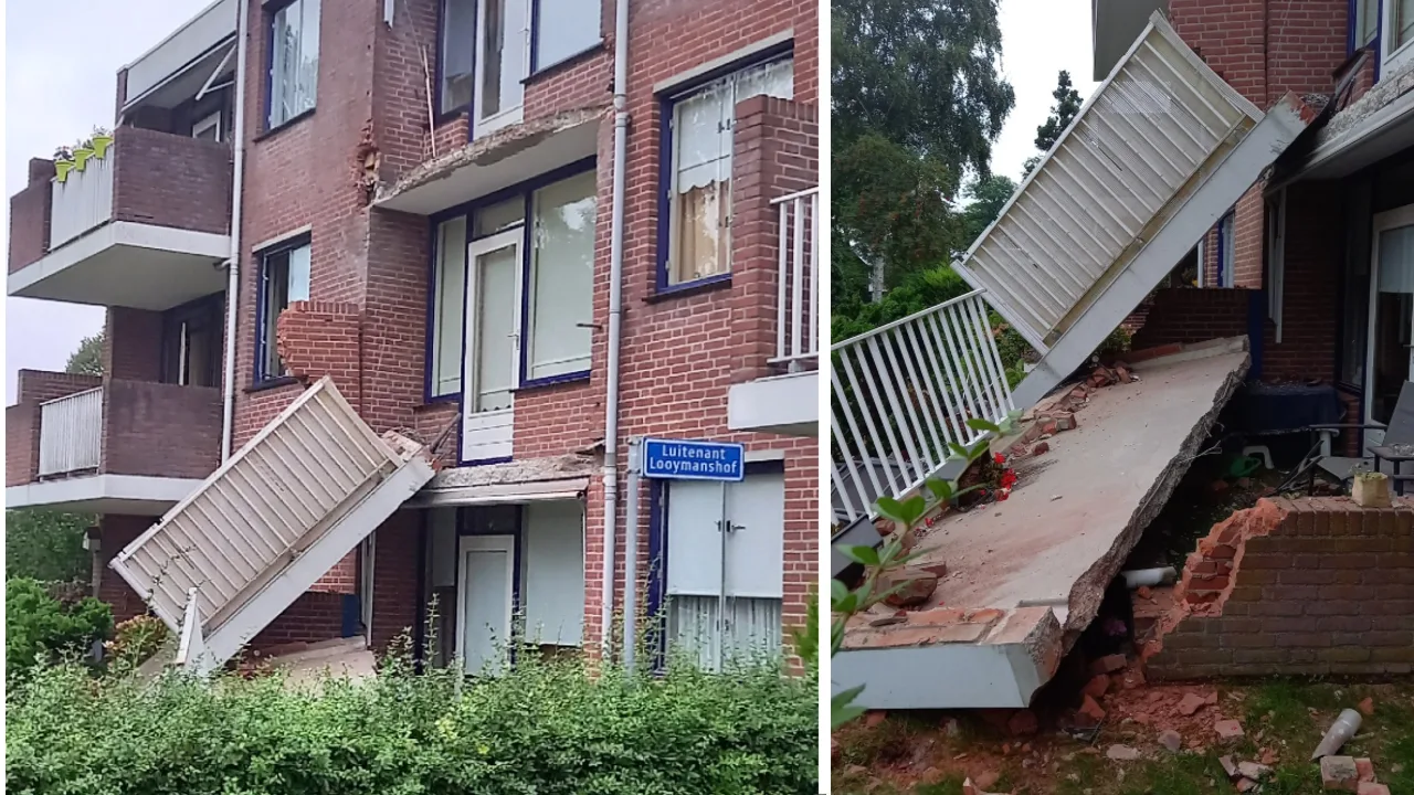 Balkons storten naar beneden in Oudenbosch