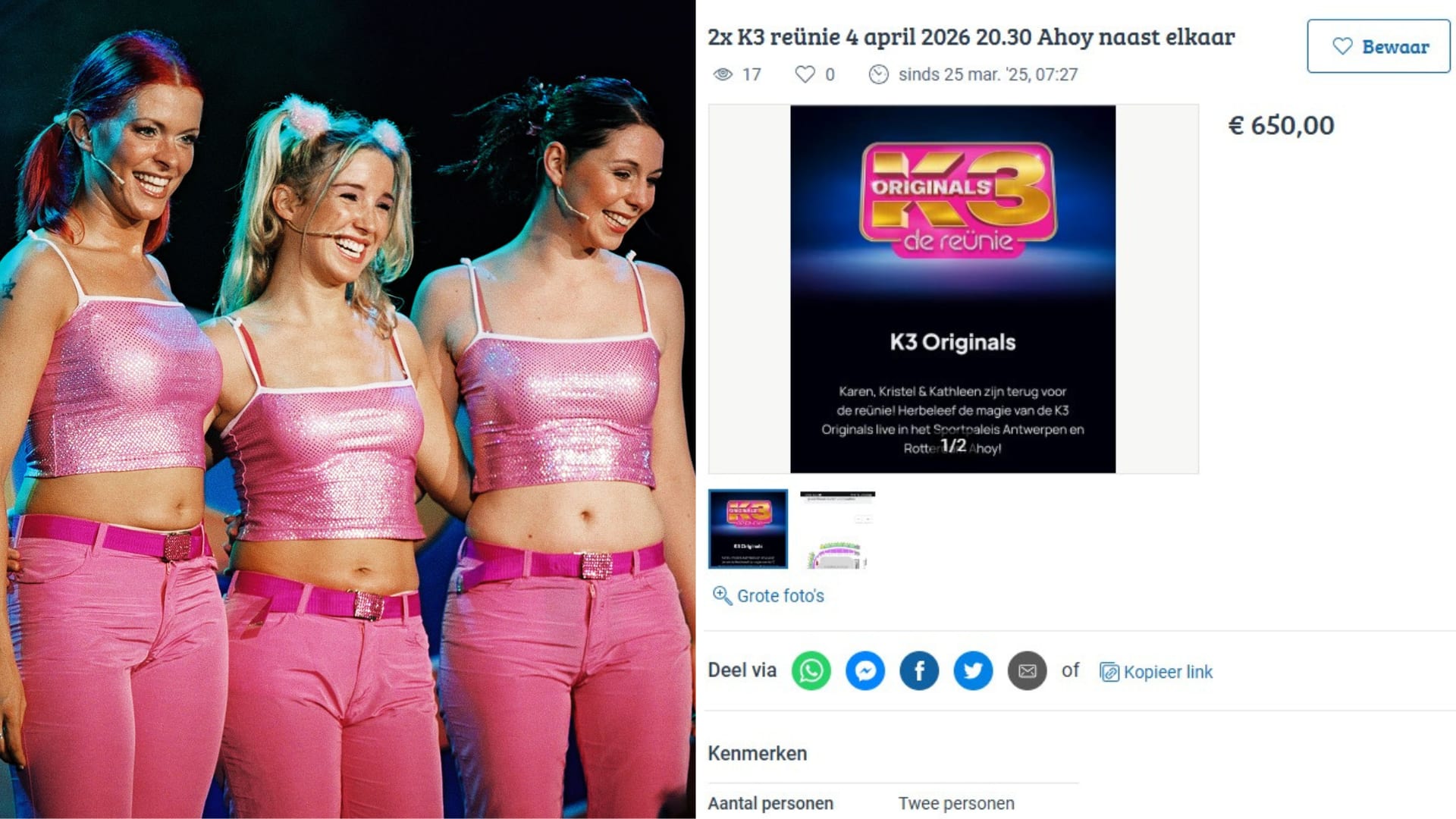 K3-tickets voor honderden euro's aangeboden op Marktplaats