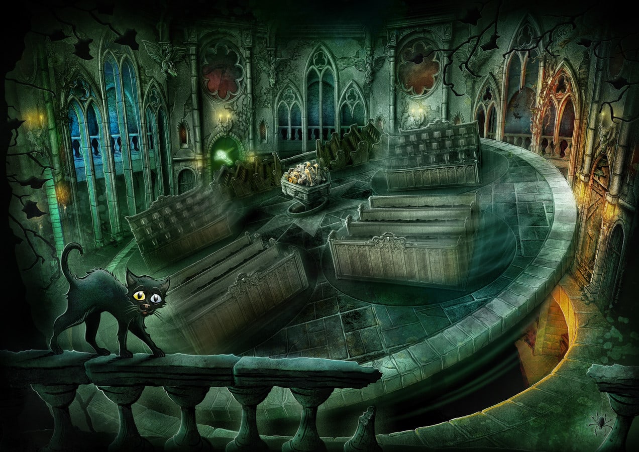 Interieur nieuwe Efteling-attractie Danse Macabre gelekt op sociale media