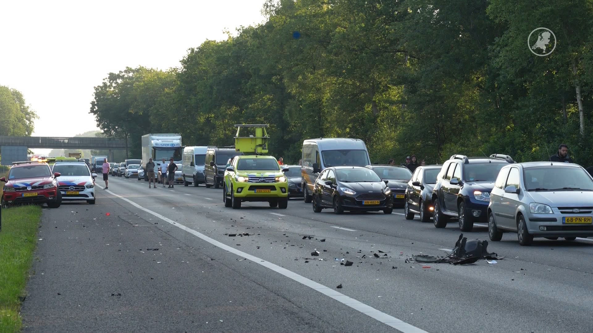 Drie zwaargewonden door aanrijding op A28 bij Drentse Spier