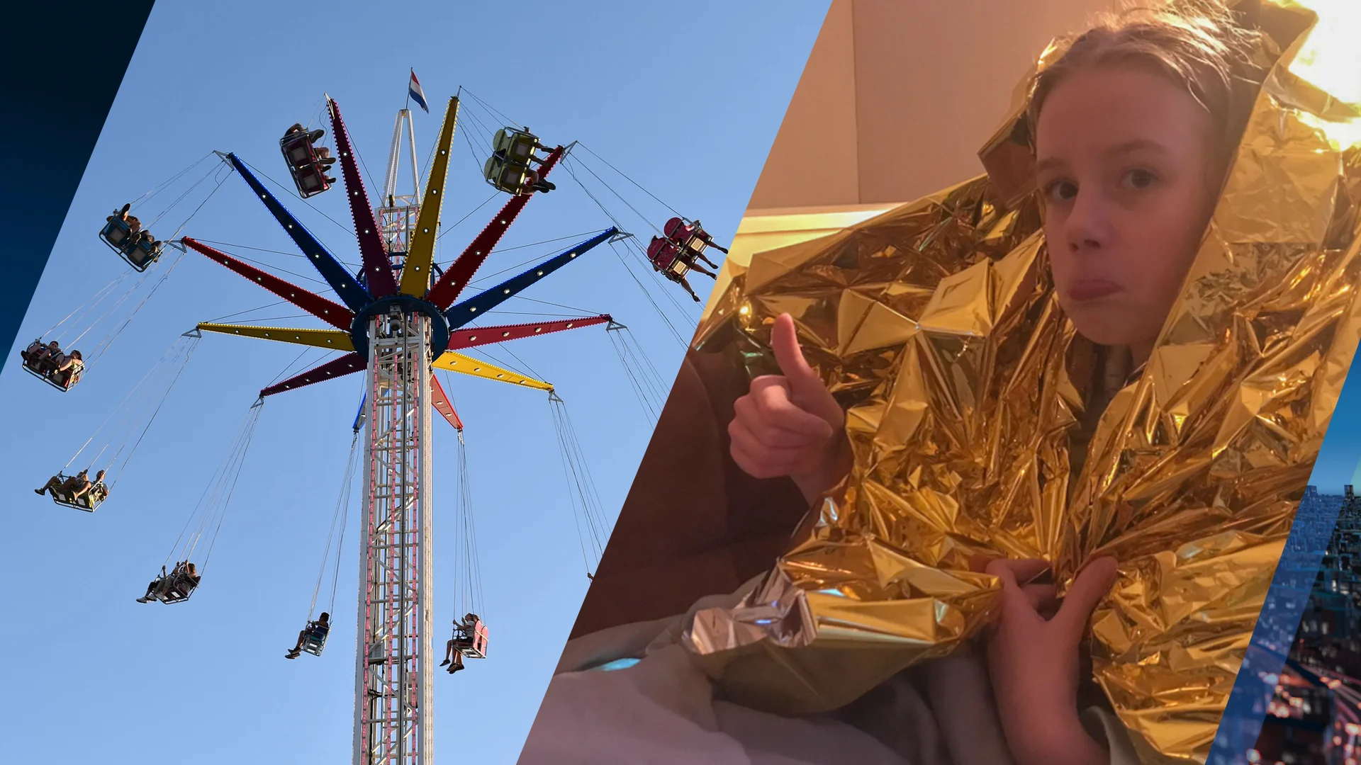 Reza (11) zat bijna uur vast in metershoge zweefmolen: 'Het was ijskoud'