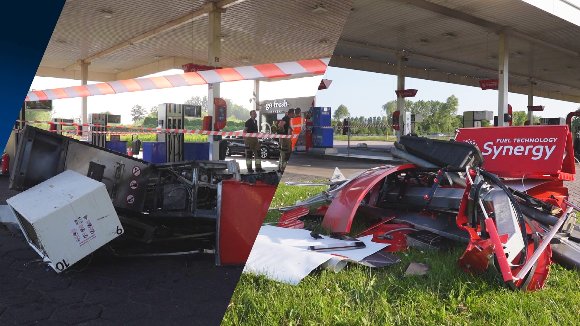 Tanken gaat flink fout: auto botst op andere auto, meerdere gewonden