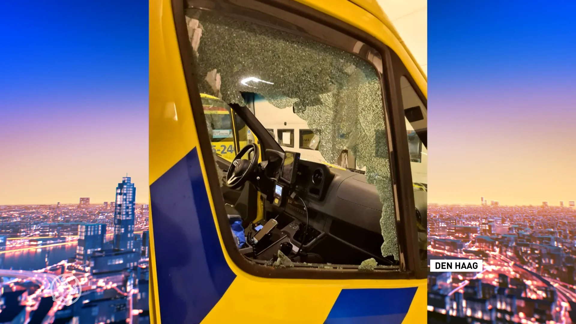 Steen door ruit ambulance tijdens rellen Den Haag: 'Patiënt op haar na gemist'