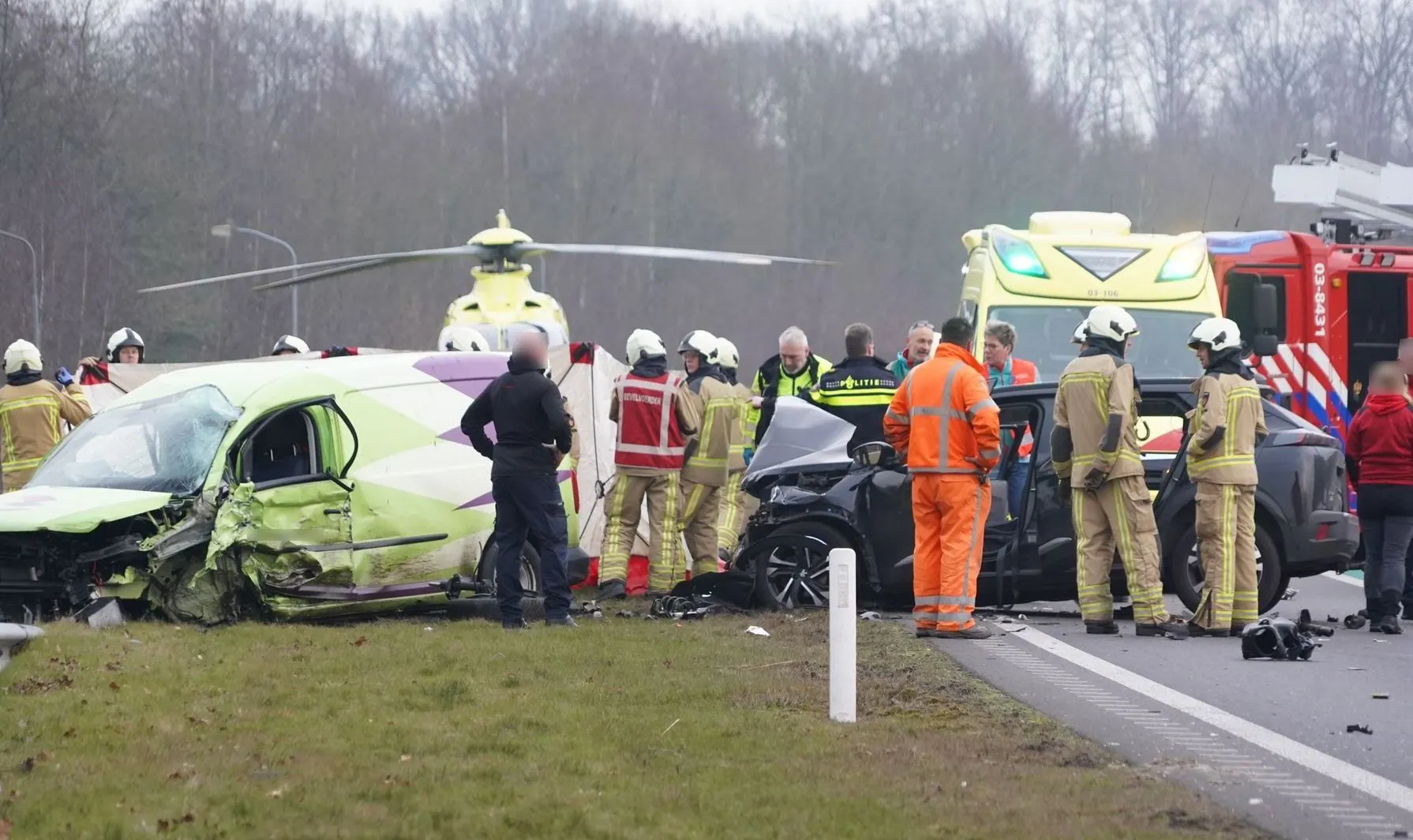 Meerdere gewonden bij heftig ongeval op N34 bij Schipborg