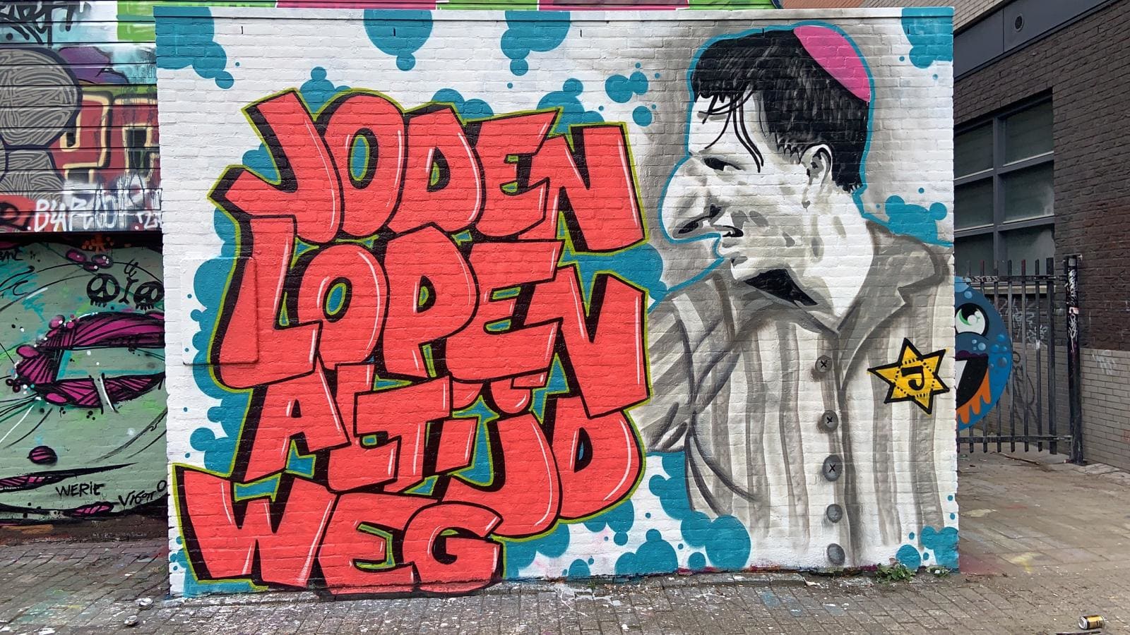 CIDI doet aangifte tegen maker antisemitische muurschildering Steven Berghuis