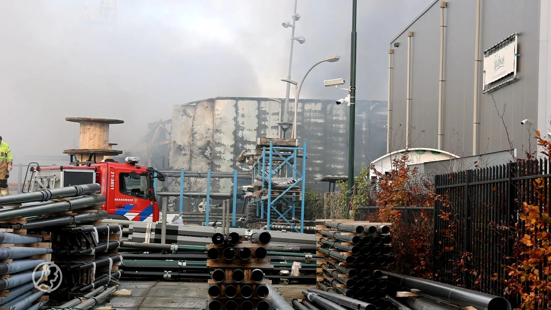 Brand bij bedrijf voor brandbeveiliging