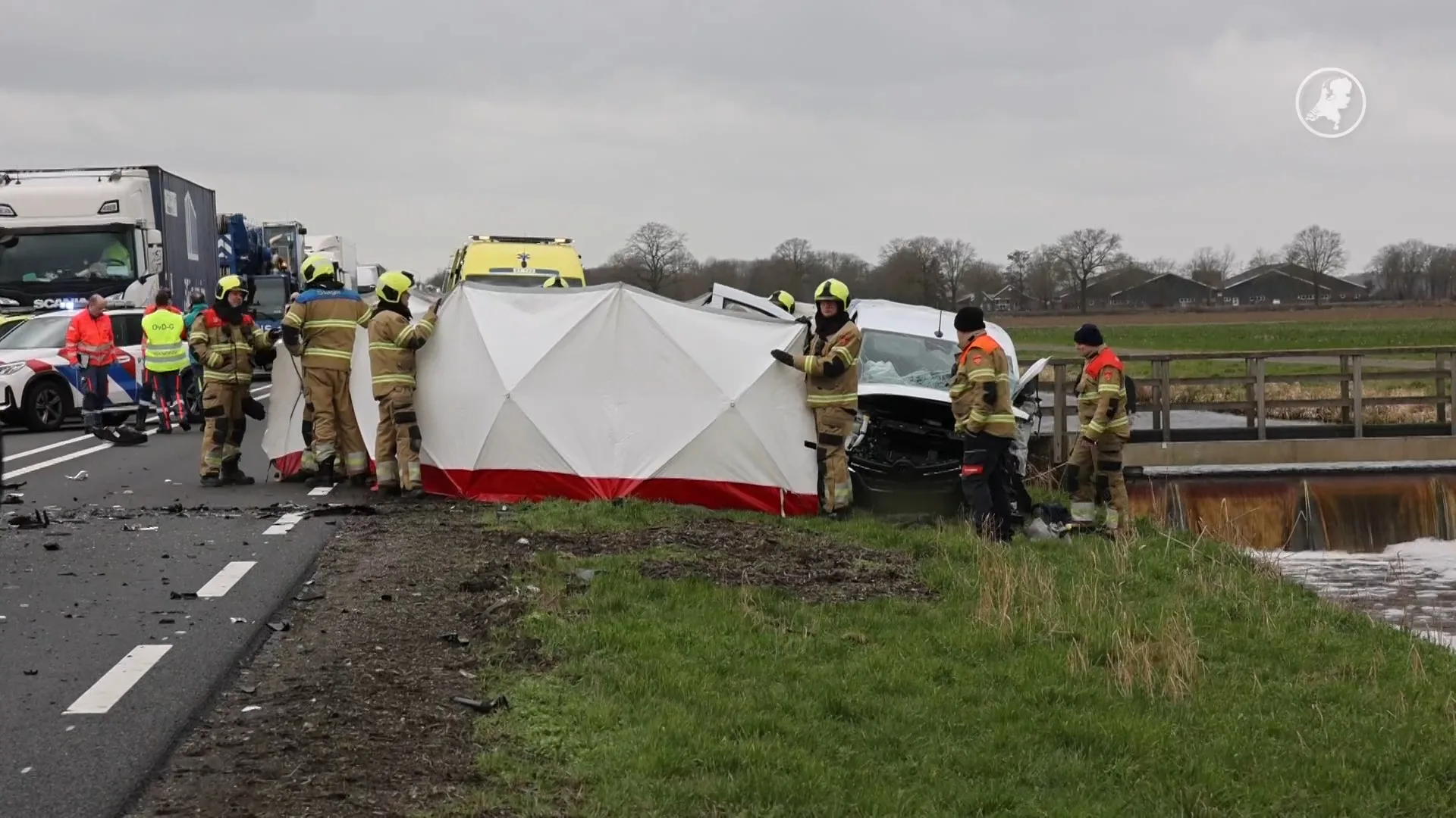 44-jarige bestuurder overleden na frontale botsing op N264 bij Mill