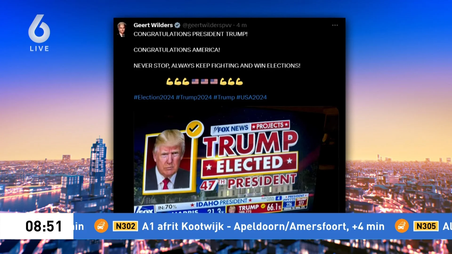 Trump claimt overwinning in presidentsverkiezingen