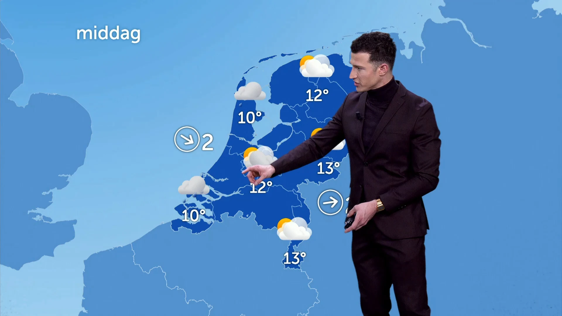 Grijze start met veel bewolking, later op de dag buien