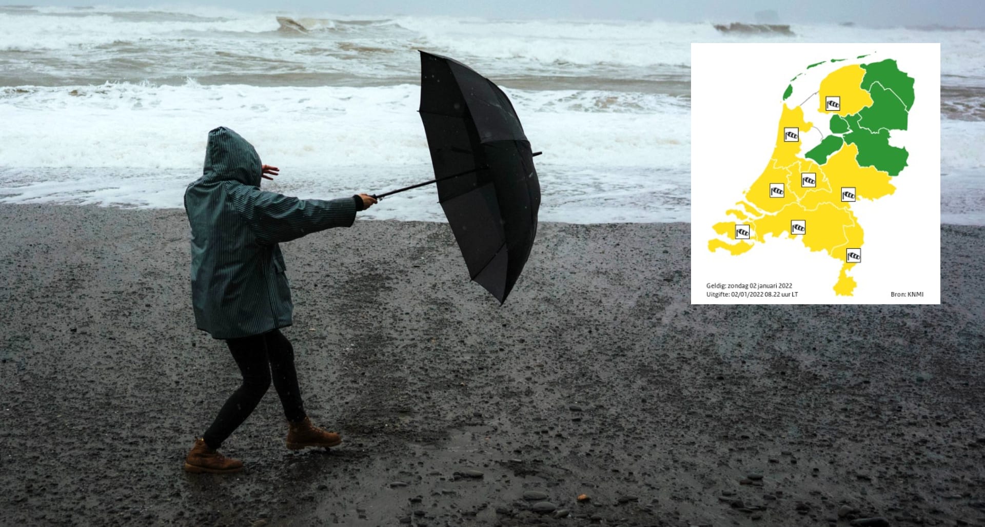 KNMI waarschuwt voor zware windstoten tot 95 km/uur in groot deel Nederland