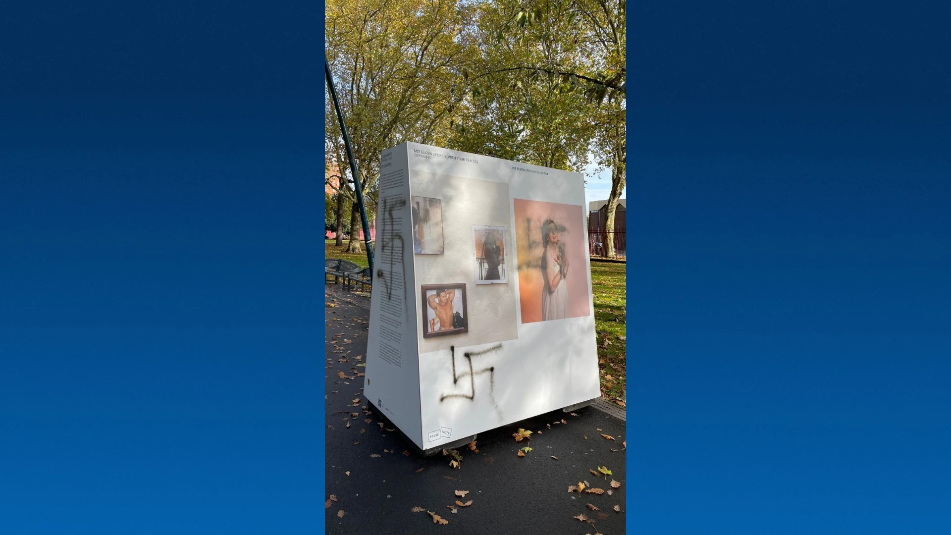 Expositie in Park Valkenberg Breda beklad met hakenkruizen en racistische leuzen