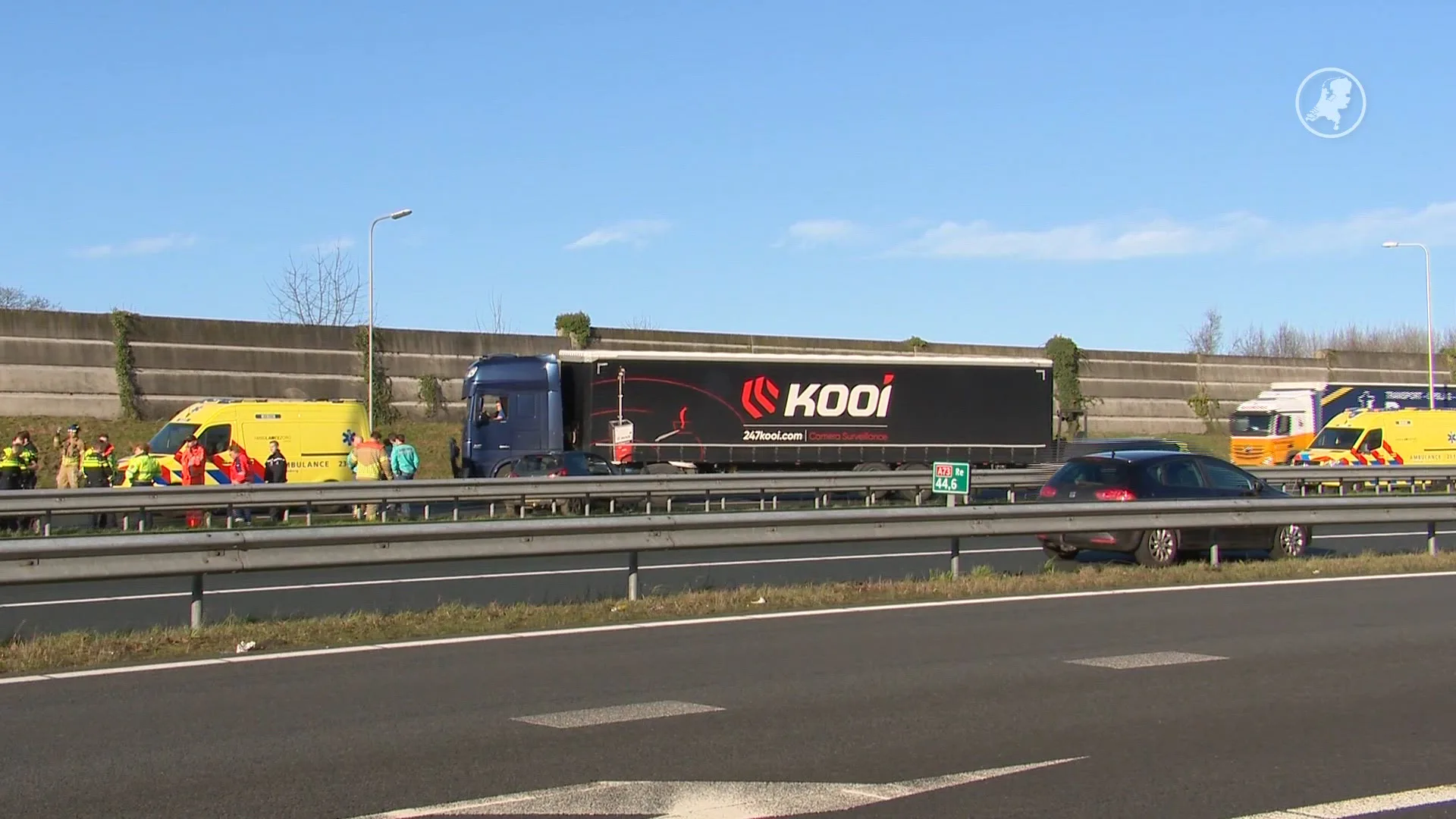 Snelweg A73 afgesloten na botsing tussen spookrijder en vrachtwagen