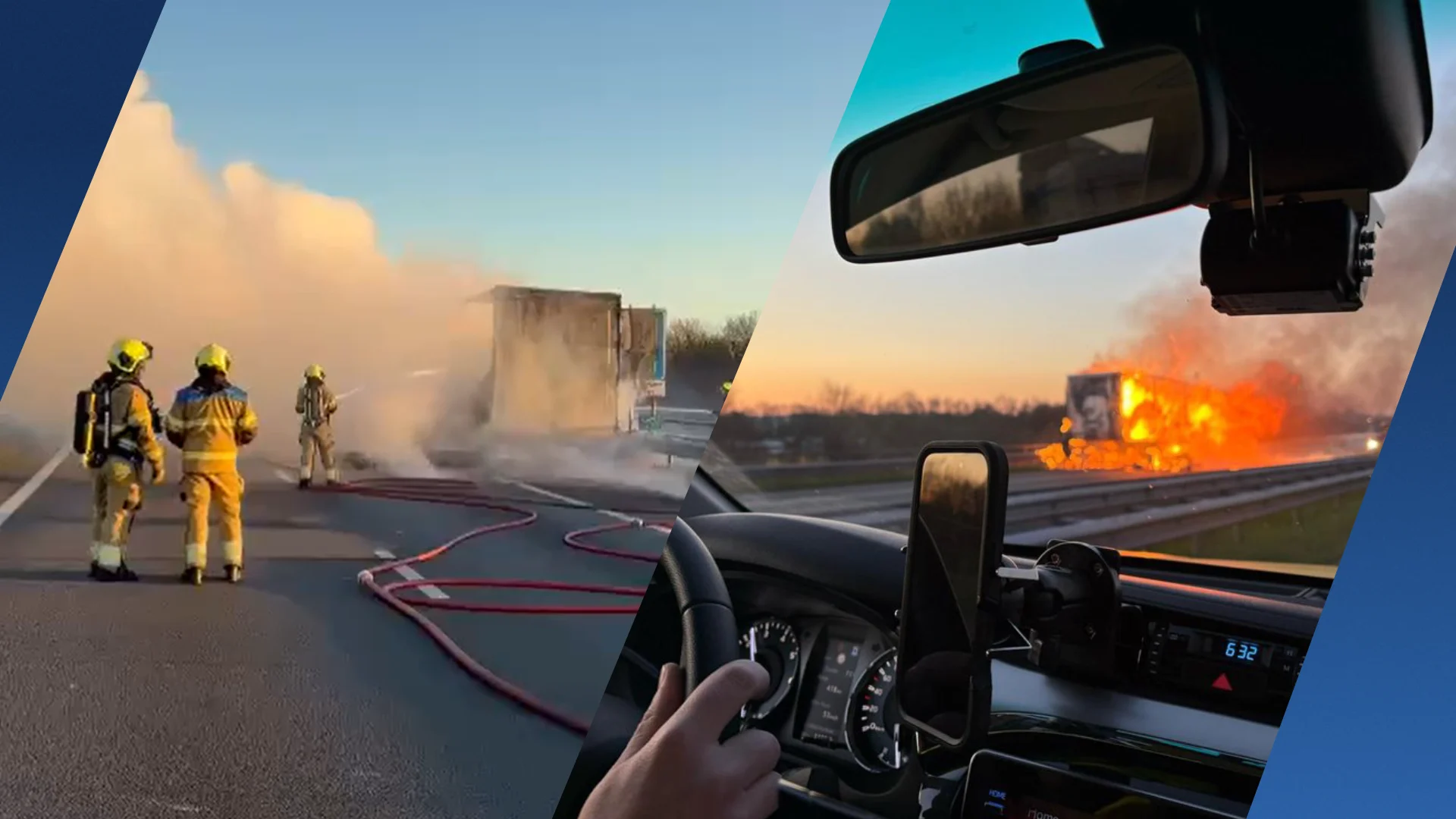 A73 afgesloten: vrachtwagen vol papier in lichterlaaie