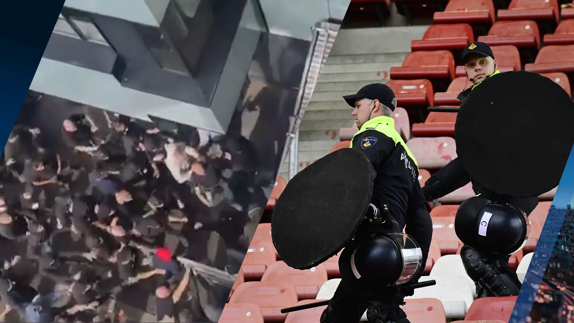 Voetbalsupporters vluchten garage in bij vechtpartij na FC Utrecht - Feyenoord