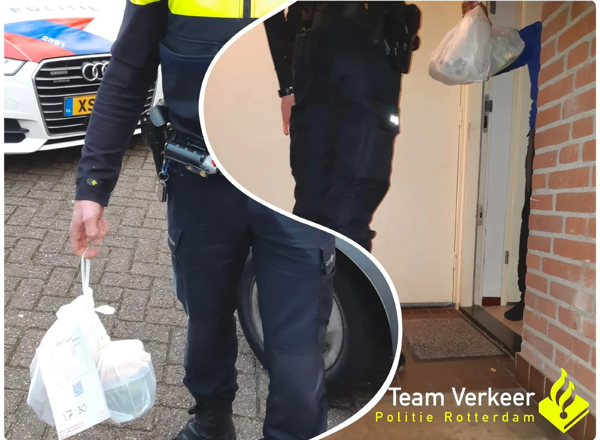 Agenten bezorgen maaltijd zelf na aanhouding bezorger: 'Maar een fooitje, ho maar'