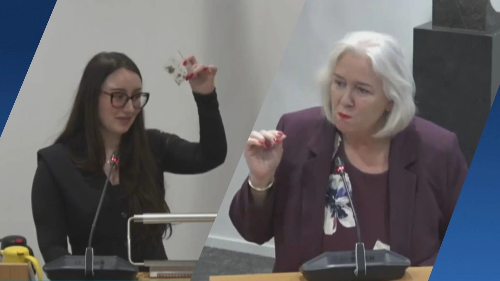 Opmerkelijke actie tijdens vergadering: raadslid haalt zakje wiet uit haar zak