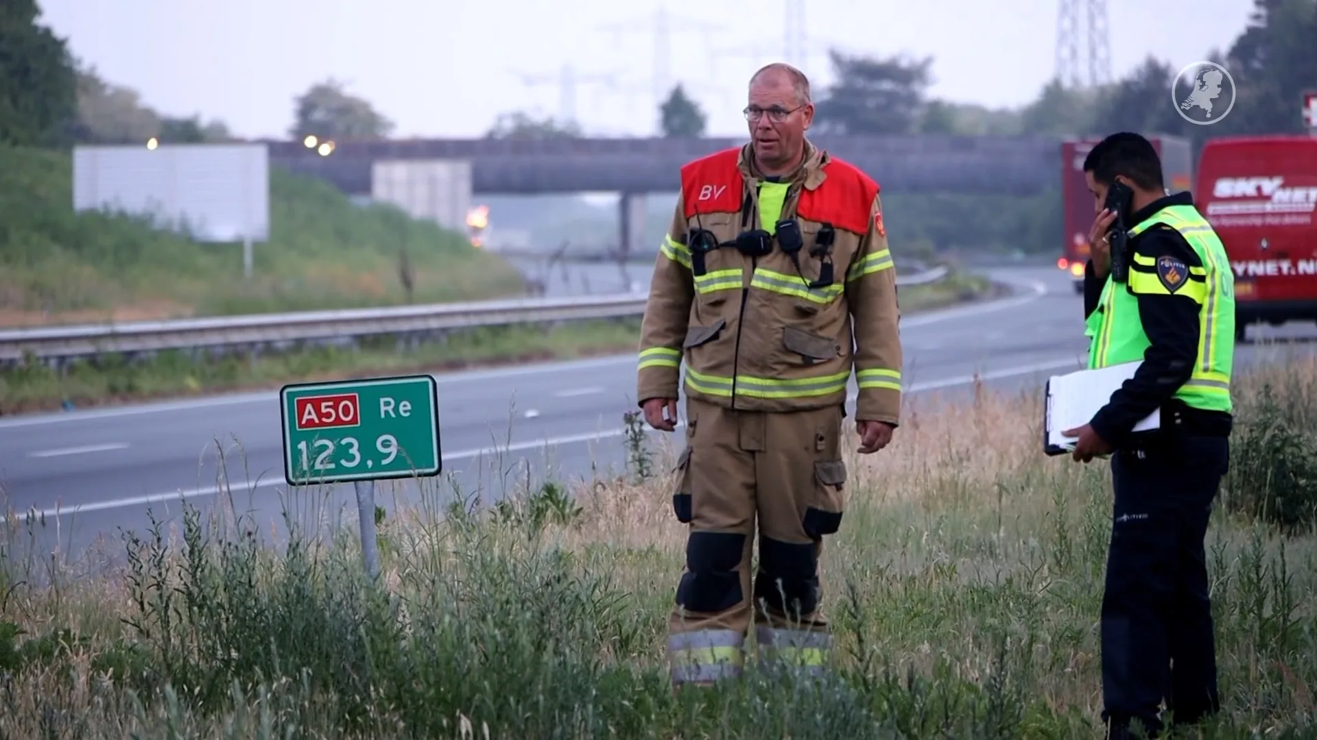 Voetganger overleden bij ongeval op A50 bij Uden
