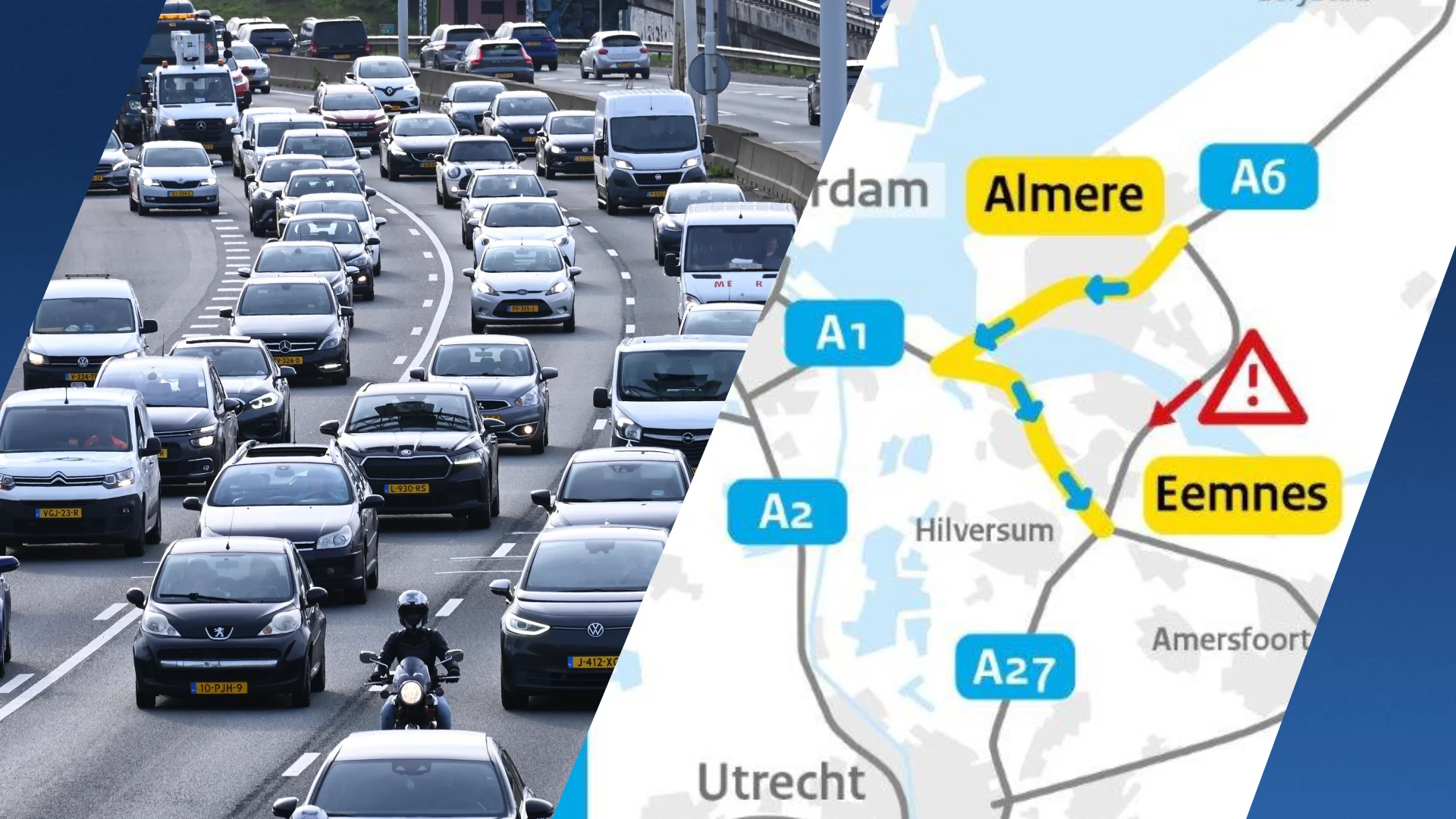 Flinke file op A27 door ongeval met vier voertuigen: tot 85 minuten vertraging