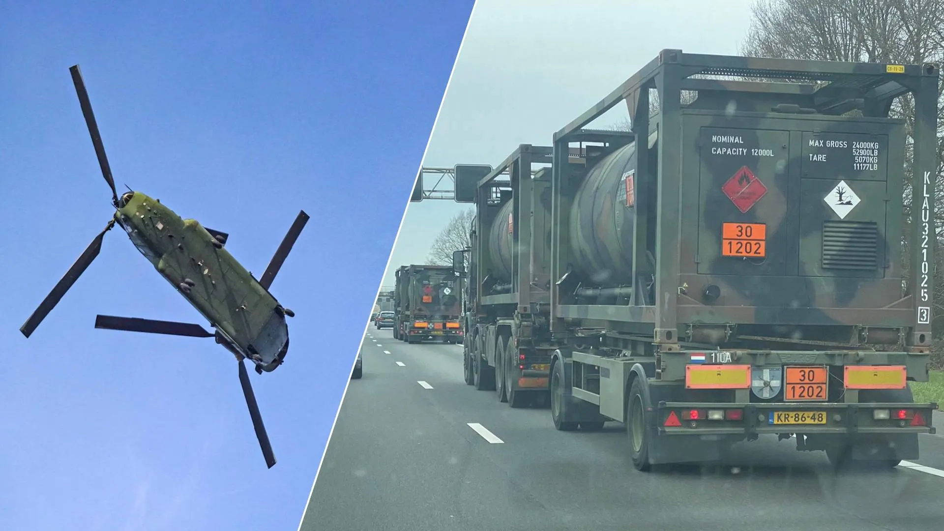 Militaire colonnes en chinooks gespot in Nederland: dit is waarom