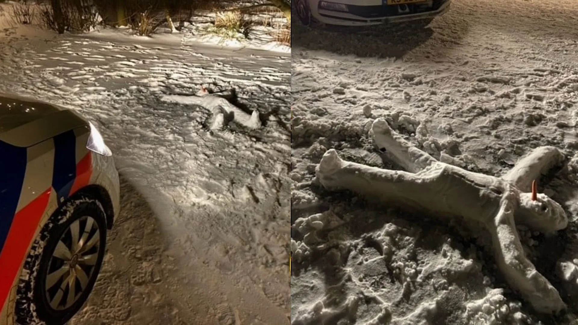 Amsterdamse politie doet opmerkelijke vondst in sneeuw 