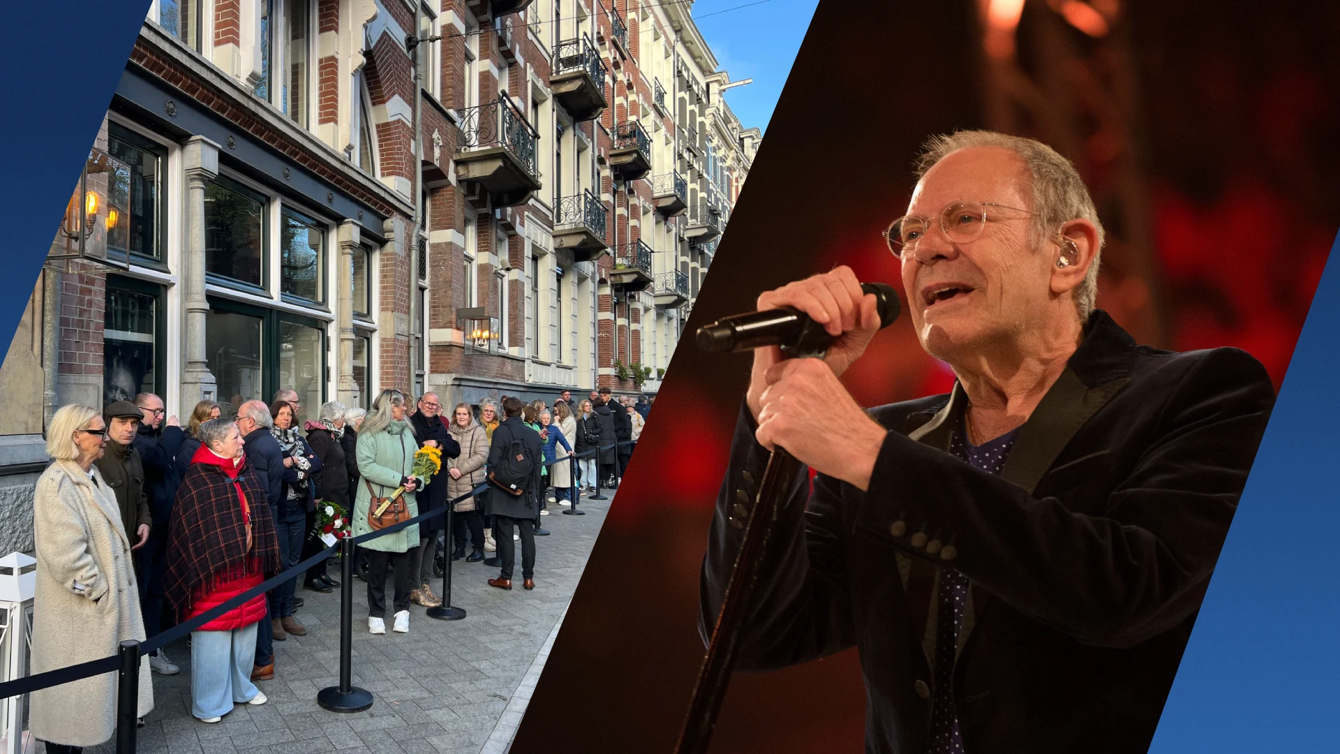 Mensen al vroeg in de rij voor afscheid Rob de Nijs bij theater DeLaMar