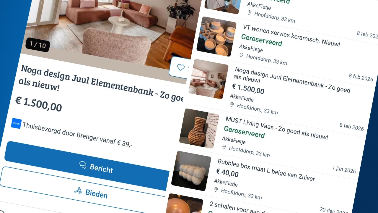 Na virale vtwonen-rel zetten Denise en René meubels op Marktplaats