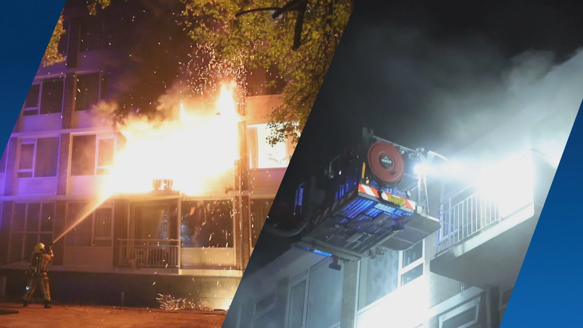 Brand verwoest flatwoning in Den Haag: meerdere bewoners via balkon gered