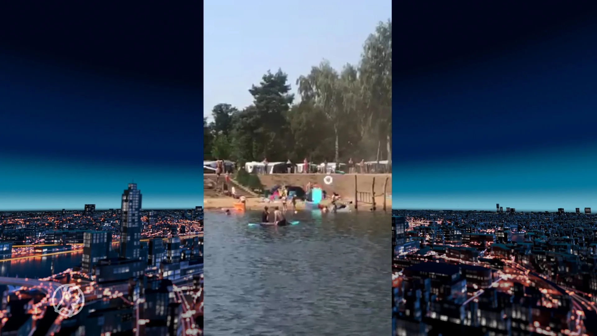 Vliegende luchtbedden en krijsende kinderen door windhoos bij Leukermeer