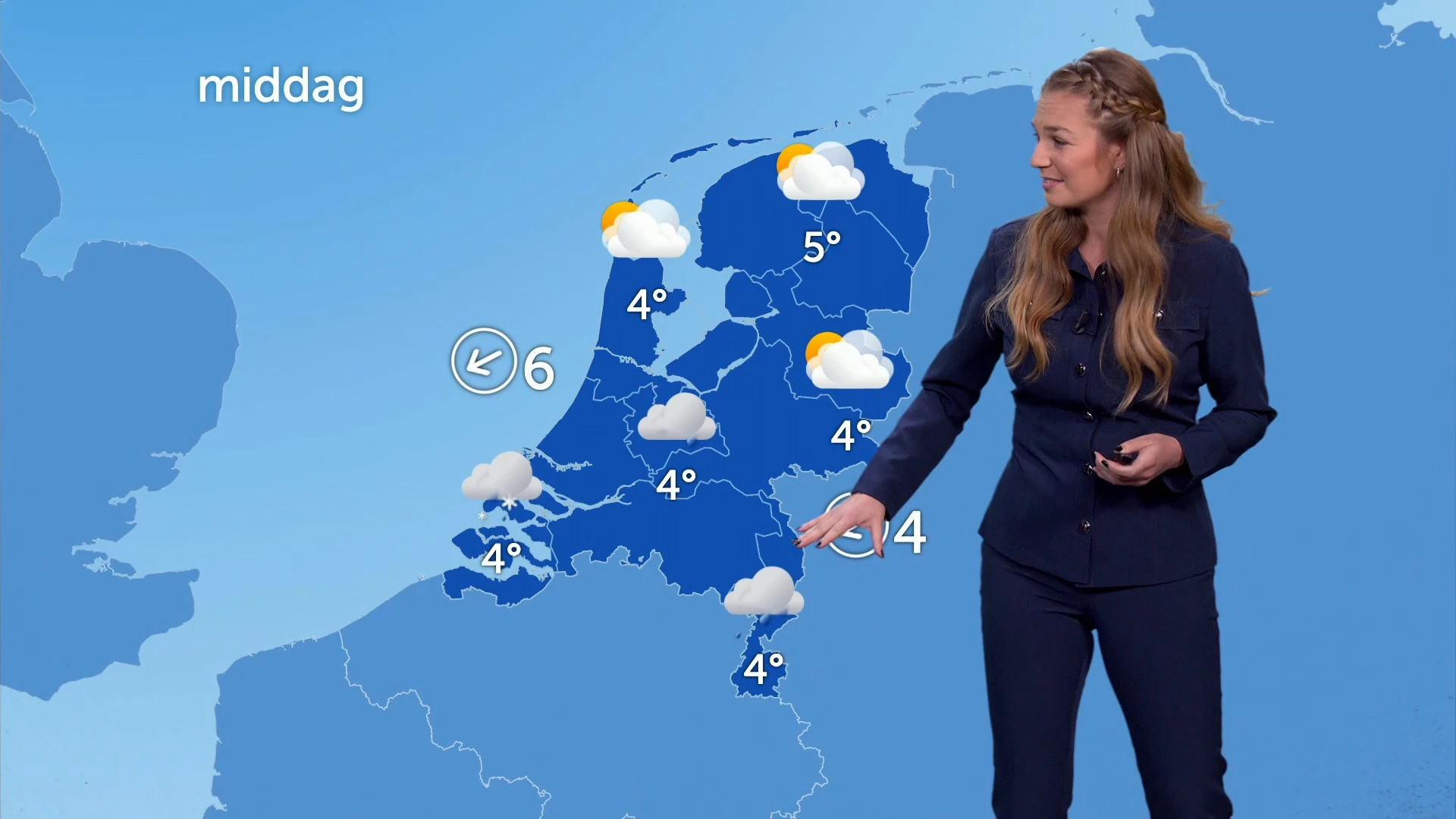 Koude week begint met stevige gure wind en smeltende sneeuw