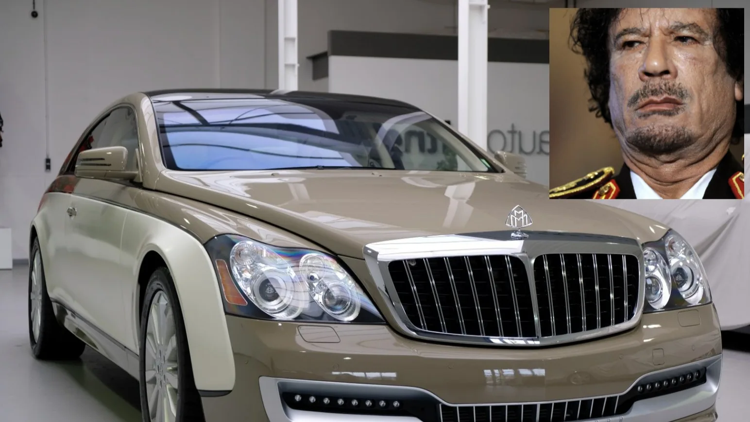 Unieke en peperdure Maybach van dictator Khadaffi staat te koop in... Alkmaar