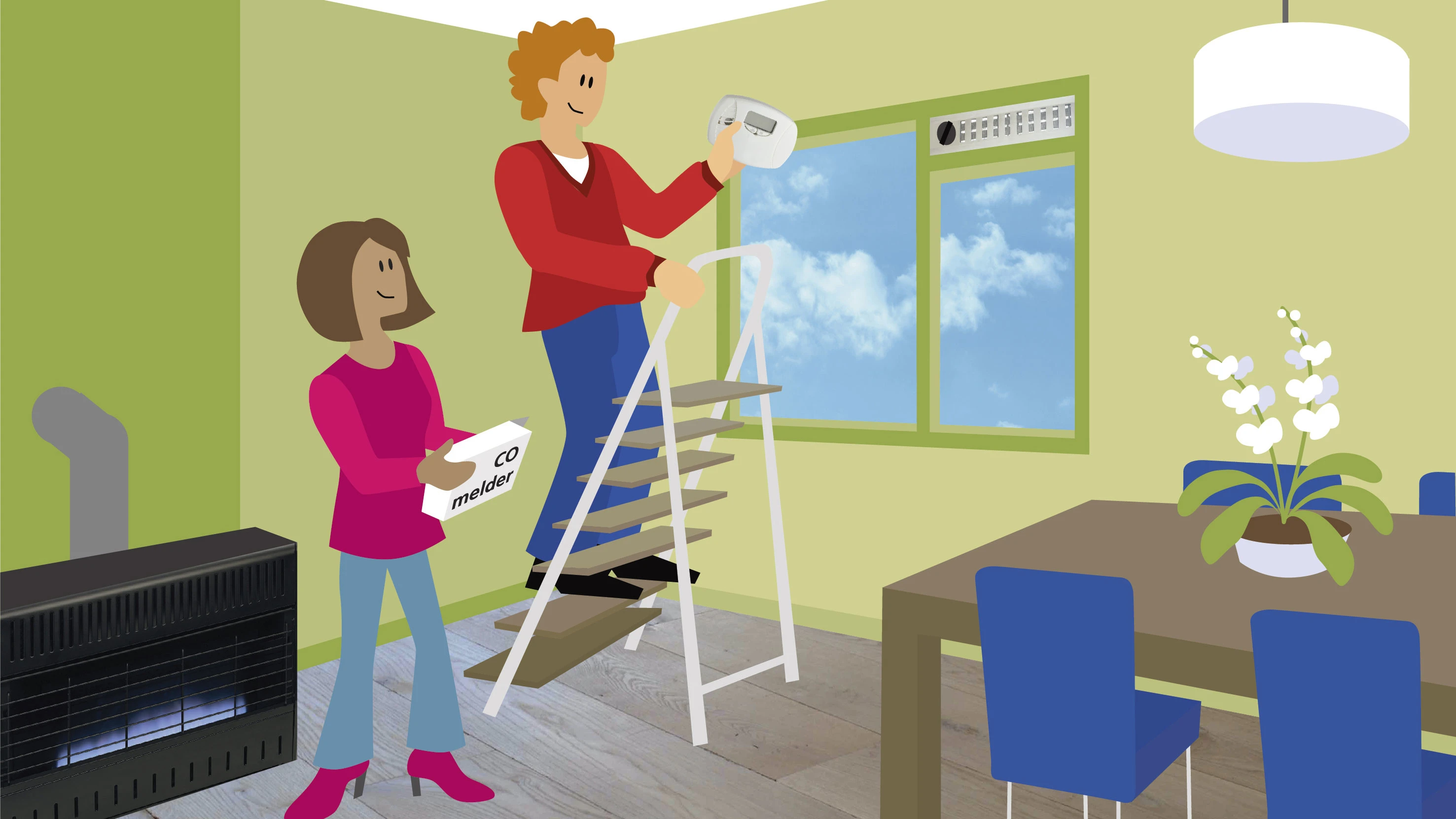 Waar en hoe hoog moet je een koolmonoxidemelder plaatsen?