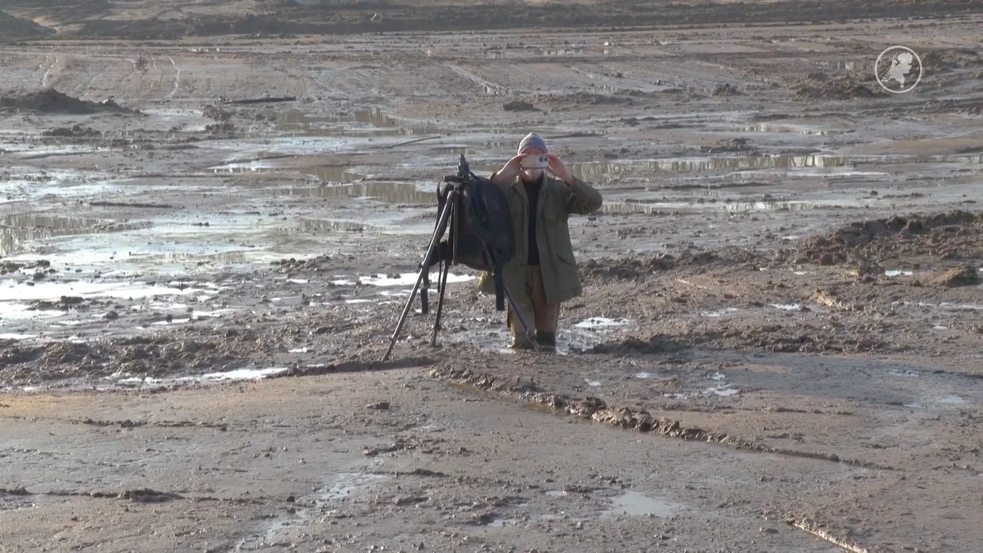 Fotograaf uur lang vast in drijfzand bij bouwplaats Winterswijk