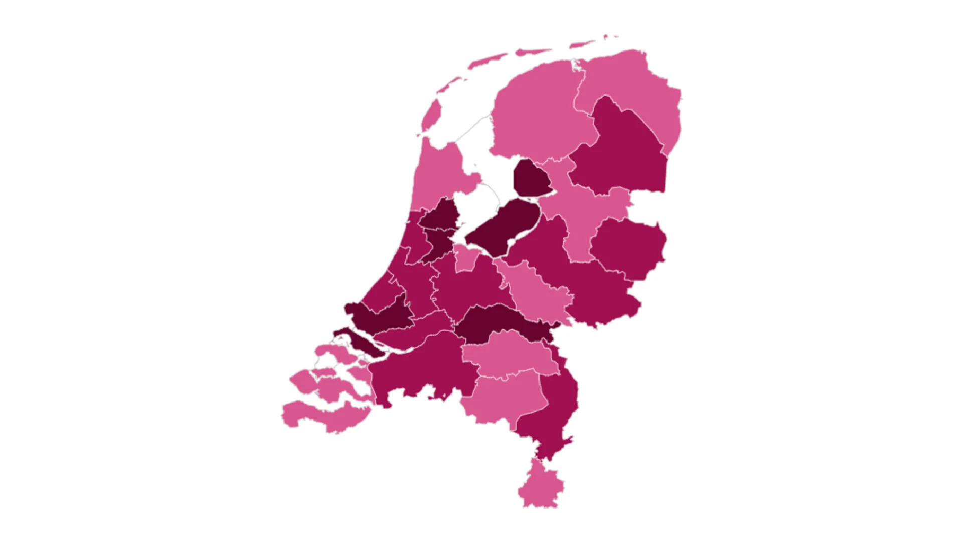 Nieuwe coronakaart: vijf veiligheidsregio's nog 'zeer ernstig'