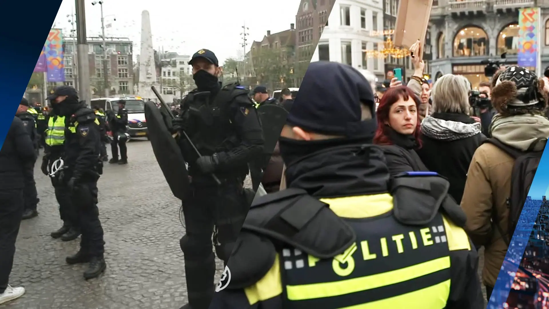 Politie verdrijft en arresteert alle demonstranten op Dam