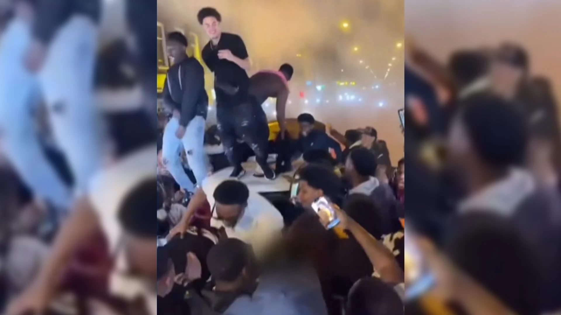 ME moet ingrijpen bij feest in Amsterdam, bizarre beelden van vernieling auto gaan viral