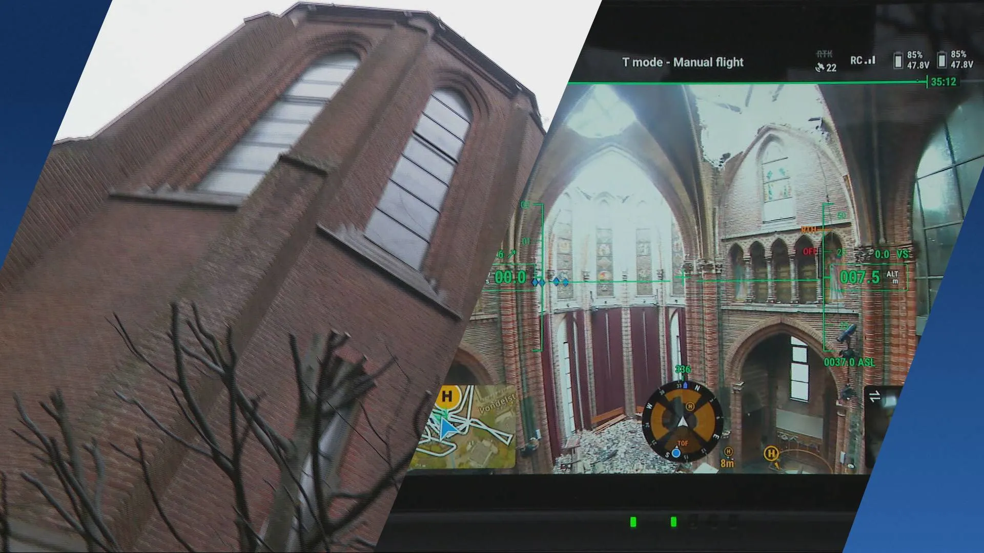 Zo ernstig is de schade aan de uitgebrande Vondelkerk