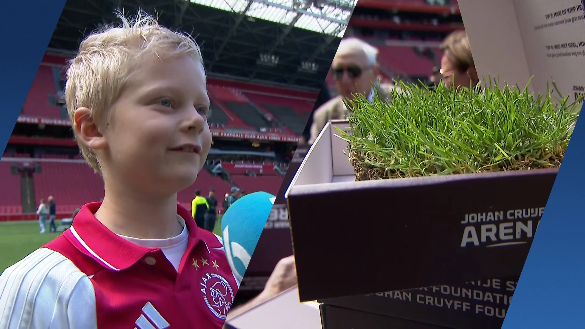 30 centimeter in een speciaal doosje: Ajax-fans kregen vandaag stukje grasmat