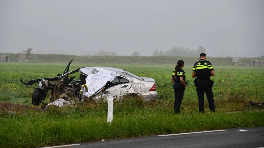 Automobilist (57) overleden bij zware klap tegen boom in Lewedorp