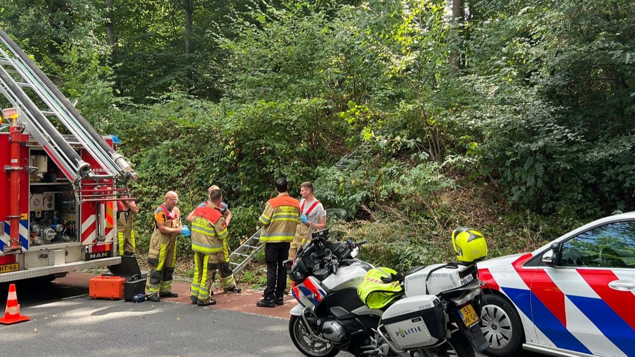 Motorrijder vliegt uit bocht, komt meters hoger in bossen terecht en overlijdt