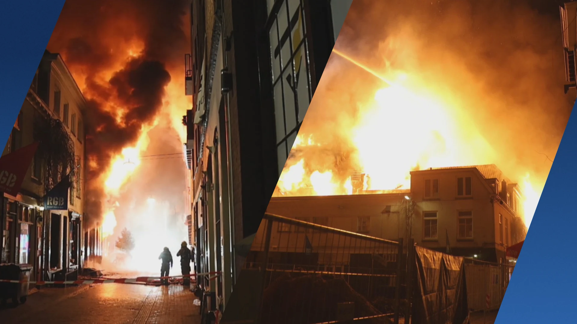 Vlammenzee in centrum Arnhem: tien panden in brand, gevaar door vliegvuur