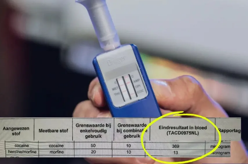 Automobilist aangehouden met bijna veertig keer de toegestane hoeveelheid drugs in bloed