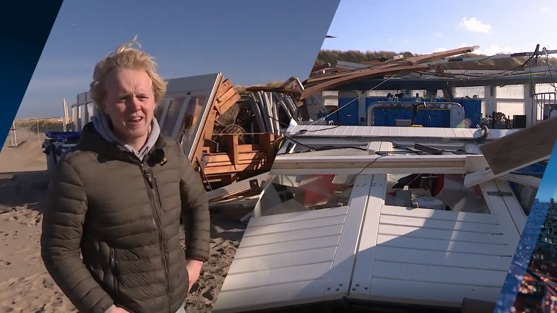 Verwoeste strandtent heeft een lichtpuntje: 'De tap staat nog trots overeind'