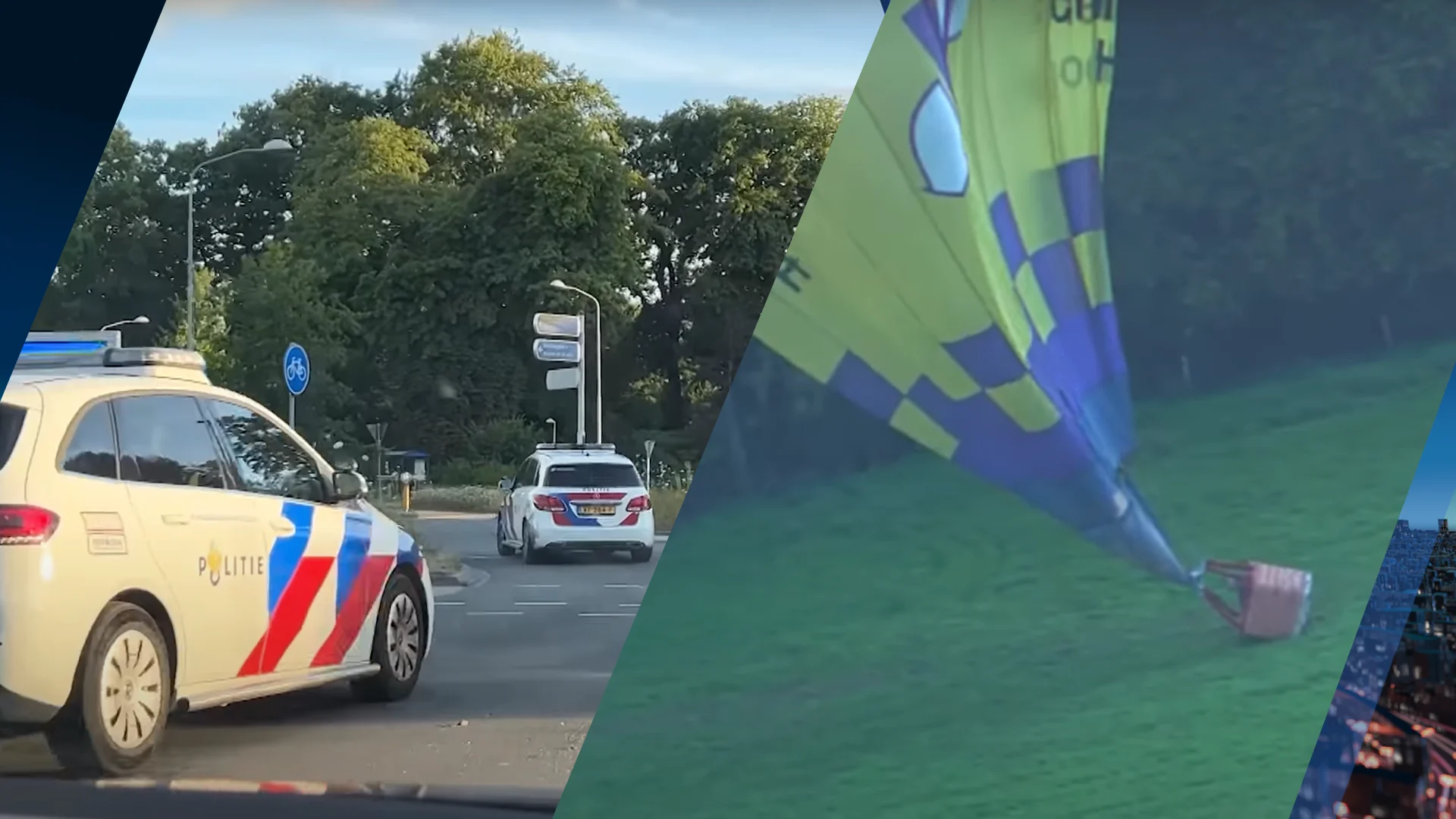 Politie deelt spectaculaire bodycambeelden van redding neerstortende luchtballon
