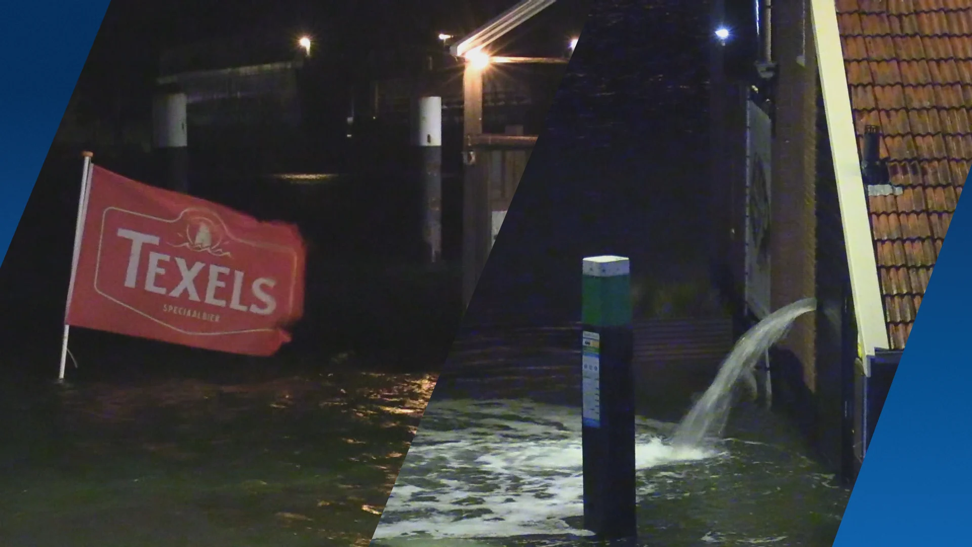 Hoogwater zorgt voor overlast op Texel: straten blank en panden ondergelopen