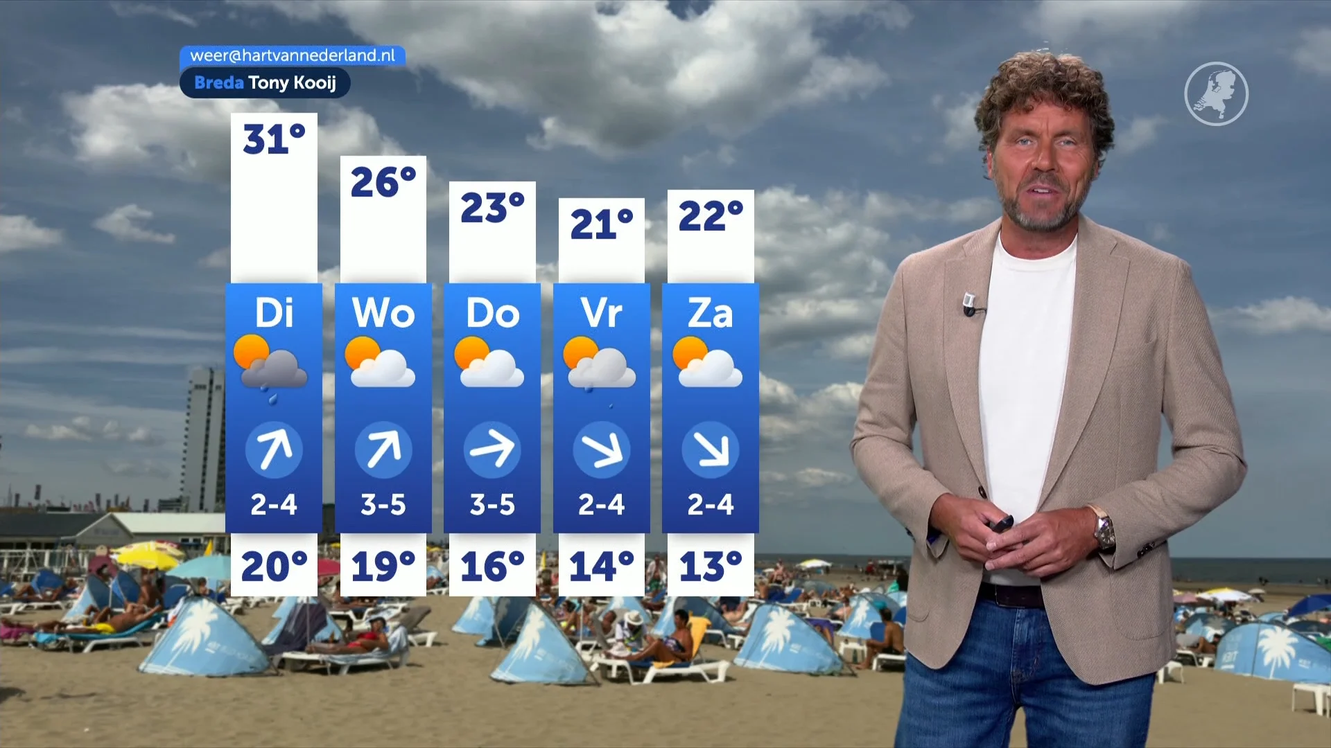 In het hele land tropisch warm, later deze week pas verkoeling