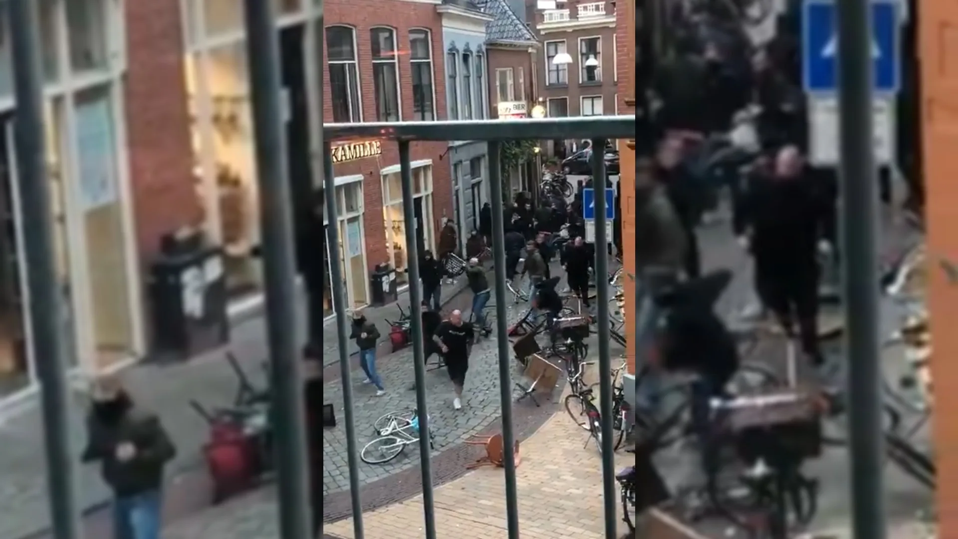 Tientallen voetbalhooligans met elkaar op de vuist in hartje Groningen
