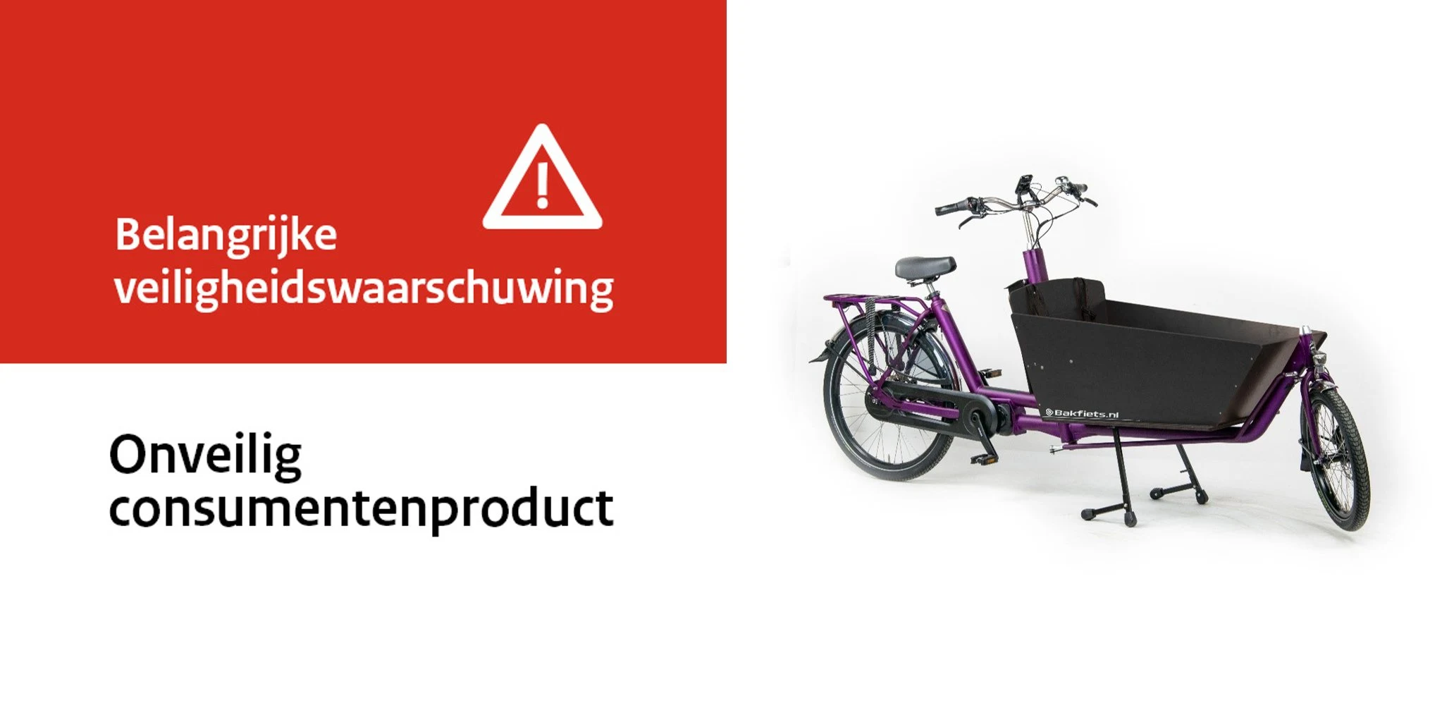 Bakfiets.nl roept bakfiets terug: frame kan breken vanwege productiefout