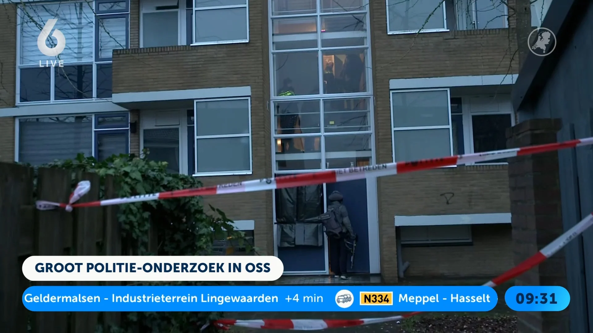 Grote politieactie gaande bij portiekflat in Oss