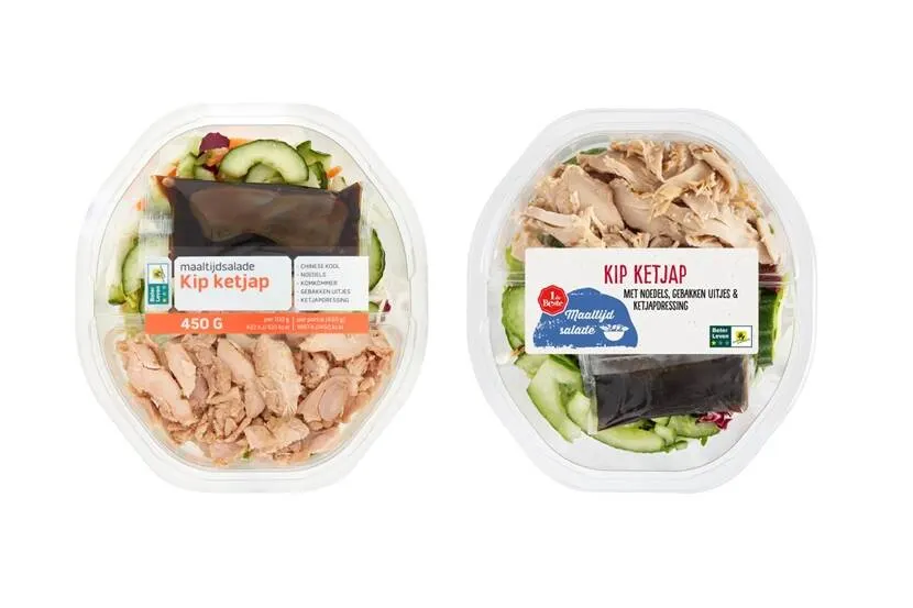Maaltijdsalade kip-ketjap direct uit schappen vanwege rauwe kip